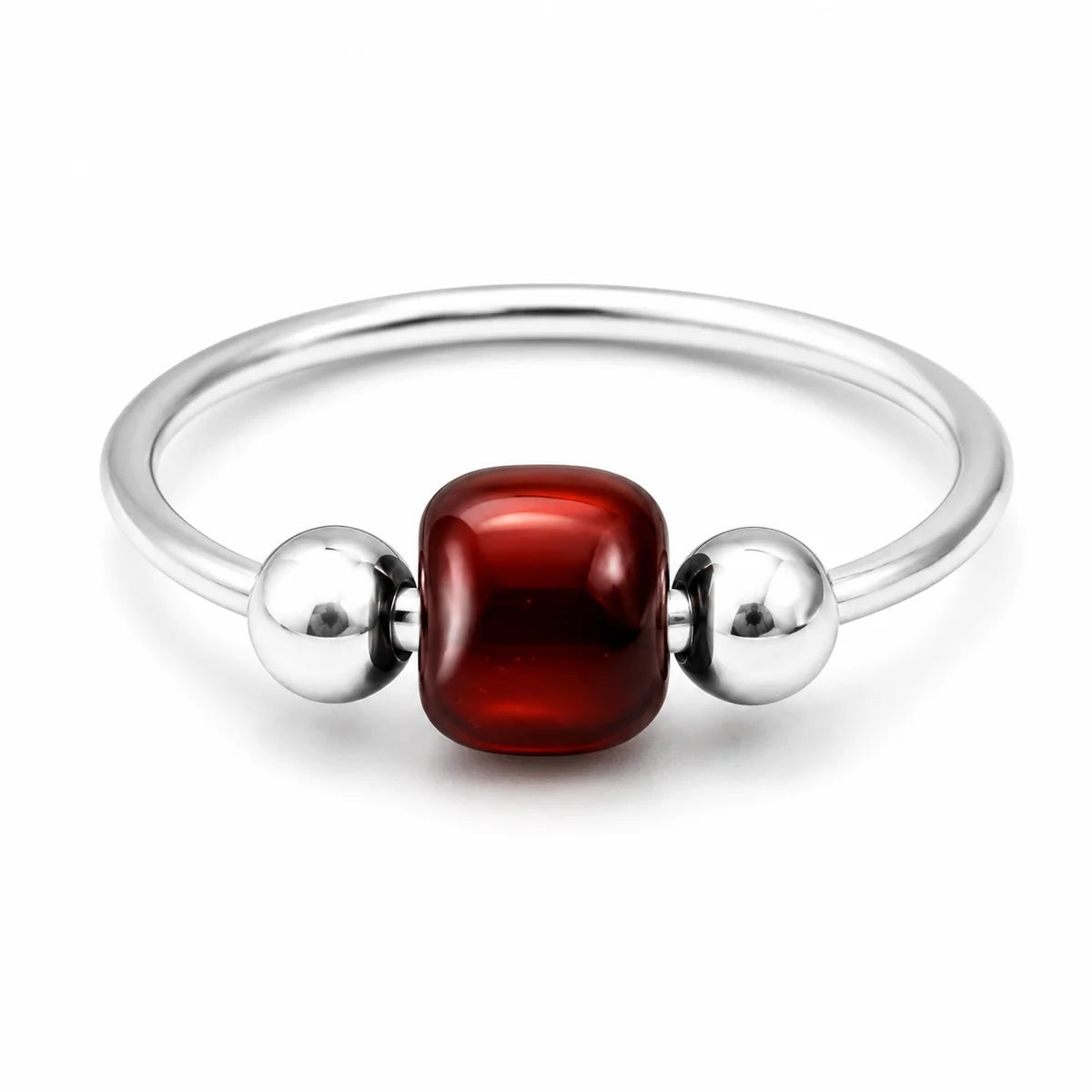 Eleganter 925 Sterling Silber Piercing Ring mit rotem Stein – vielseitig für Nase, Ohr & Lippe