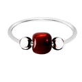 Eleganter 925 Sterling Silber Piercing Ring mit rotem Stein – vielseitig für Nase, Ohr & Lippe