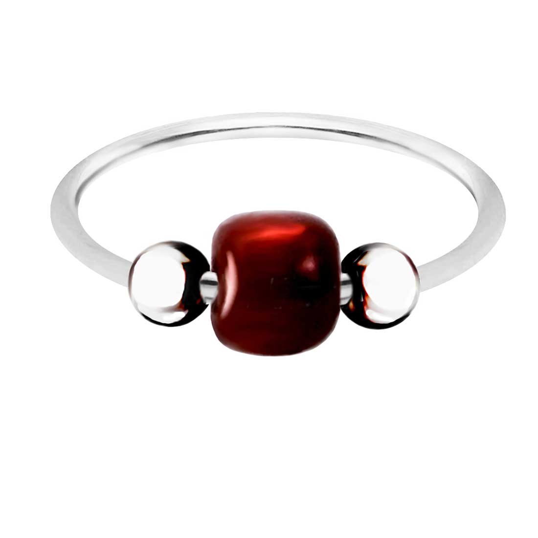 Eleganter 925 Sterling Silber Piercing Ring mit rotem Stein – vielseitig für Nase, Ohr & Lippe
