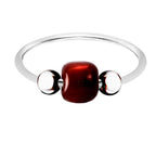 Eleganter 925 Sterling Silber Piercing Ring mit rotem Stein – vielseitig für Nase, Ohr & Lippe