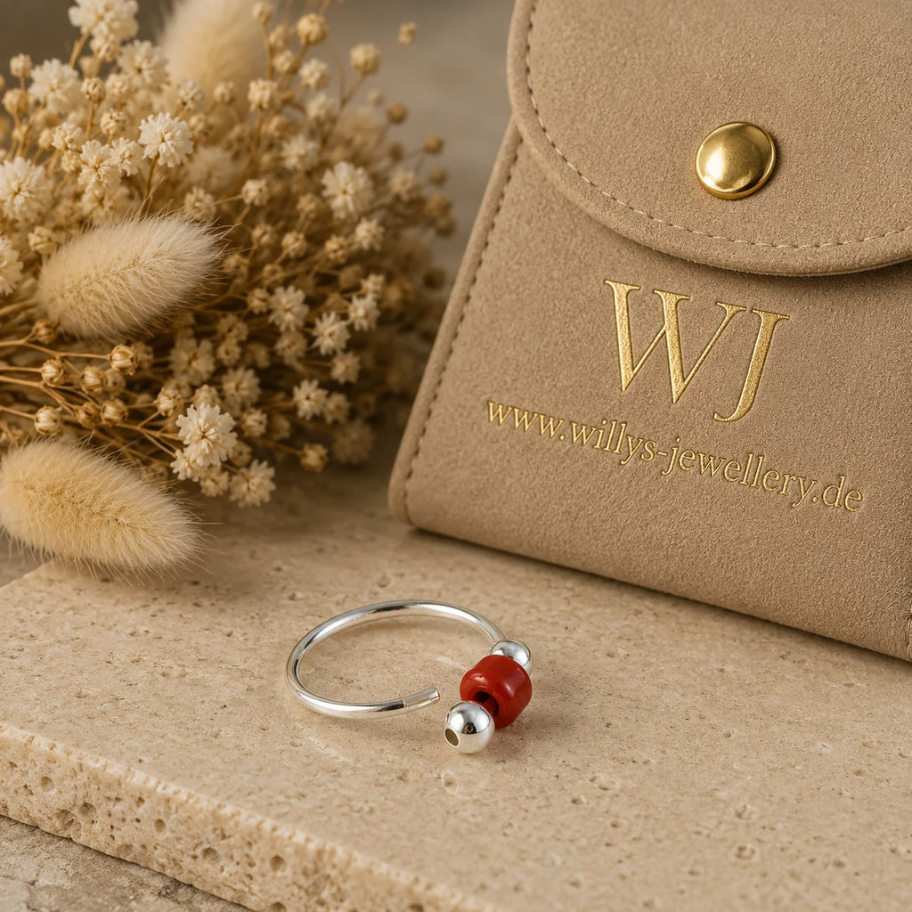 Eleganter 925 Sterling Silber Piercing Ring mit rotem Stein – vielseitig für Nase, Ohr & Lippe