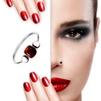 Eleganter 925 Sterling Silber Piercing Ring mit rotem Stein – vielseitig für Nase, Ohr & Lippe