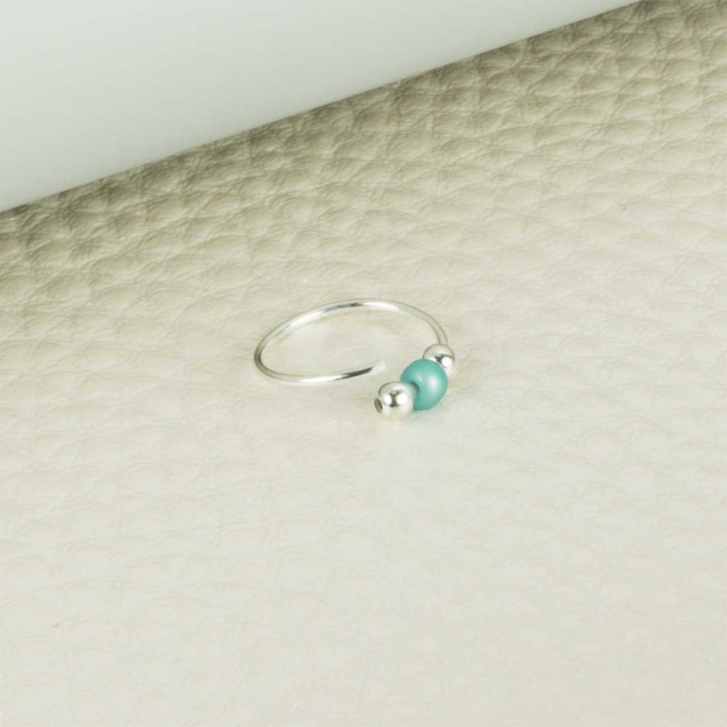 Eleganter Piercing-Ring aus 925 Sterling Silber mit Türkis – Nasen-, Ohr- & Lippenring