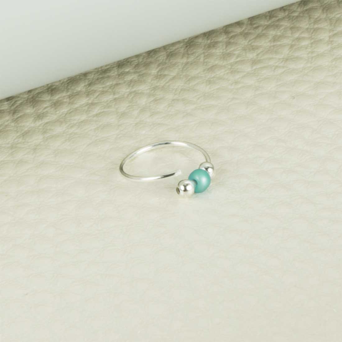 Eleganter Piercing-Ring aus 925 Sterling Silber mit Türkis – Nasen-, Ohr- & Lippenring