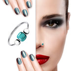 Eleganter Piercing-Ring aus 925 Sterling Silber mit Türkis – Nasen-, Ohr- & Lippenring