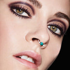 Eleganter Piercing-Ring aus 925 Sterling Silber mit Türkis – Nasen-, Ohr- & Lippenring