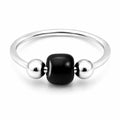 925 Sterling Silber Piercing Ring mit schwarzem Edelstein – Nasen-, Lippen- & Ohrschmuck mit Stil