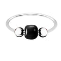 925 Sterling Silber Piercing Ring mit schwarzem Edelstein – Nasen-, Lippen- & Ohrschmuck mit Stil