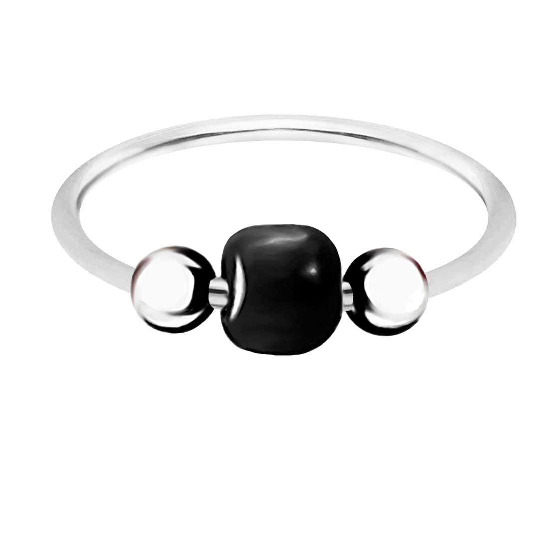 925 Sterling Silber Piercing Ring mit schwarzem Edelstein – Nasen-, Lippen- & Ohrschmuck mit Stil