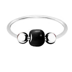 925 Sterling Silber Piercing Ring mit schwarzem Edelstein – Nasen-, Lippen- & Ohrschmuck mit Stil