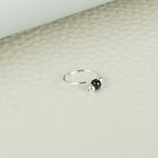 925 Sterling Silber Piercing Ring mit schwarzem Edelstein – Nasen-, Lippen- & Ohrschmuck mit Stil