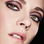 925 Sterling Silber Piercing Ring mit schwarzem Edelstein – Nasen-, Lippen- & Ohrschmuck mit Stil