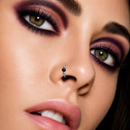 925 Sterling Silber Piercing Ring mit schwarzem Edelstein – Nasen-, Lippen- & Ohrschmuck mit Stil