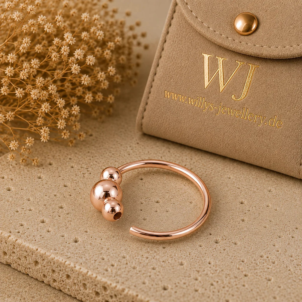 Piercing-Ring 925 Silber vergoldet – für Nase, Lippe & Ohr