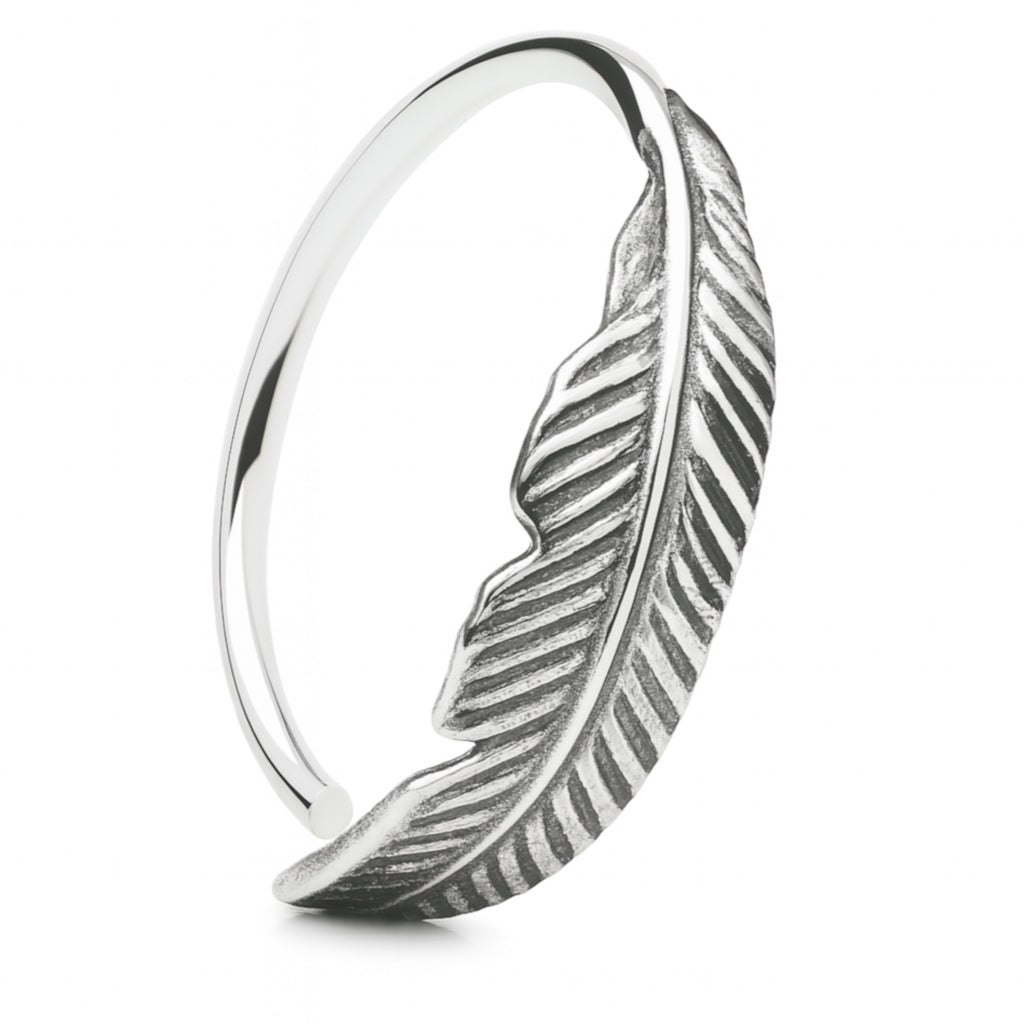 Feiner Feder-Piercingring aus 925 Sterling Silber – eleganter Ohr- & Nasenschmuck