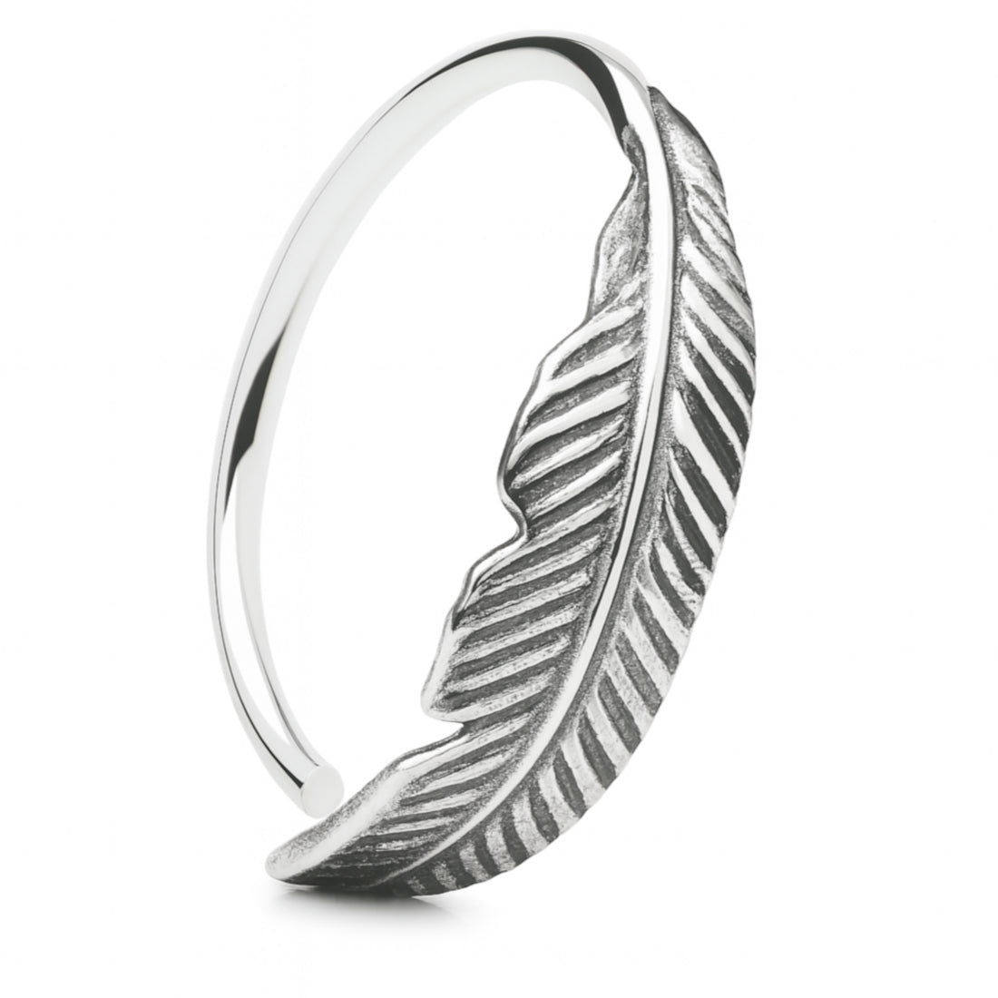 Feiner Feder-Piercingring aus 925 Sterling Silber – eleganter Ohr- & Nasenschmuck