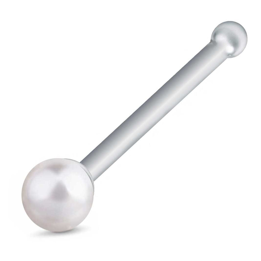 Eleganter 925 Sterling Silber Piercing-Stecker mit weißer Süßwasserperle – Handgefertigter Schmuck
