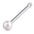 Eleganter 925 Sterling Silber Piercing-Stecker mit weißer Süßwasserperle – Handgefertigter Schmuck