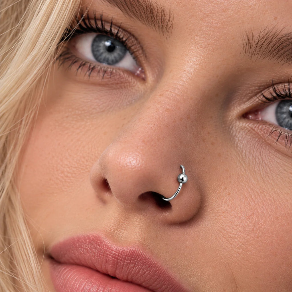 Eleganter Piercing-Ring 925 Sterling Silber – vielseitig als Nasen-, Ohr- oder Lippenring