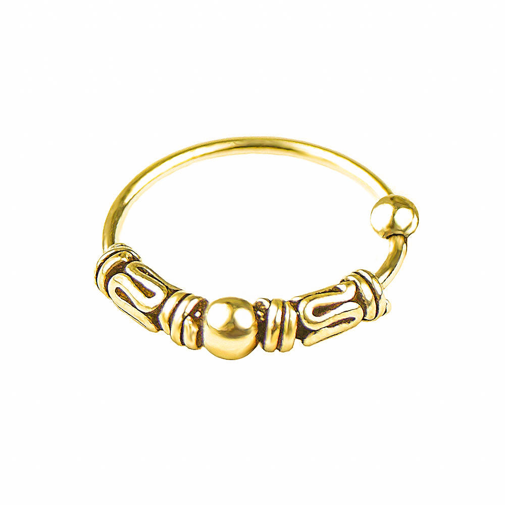 Eleganter 925 Sterling Silber Piercing-Ring 18K Vergoldet – Vielseitiger Ball Closure für Nase, Ohr | WILLYS JEWELLERY