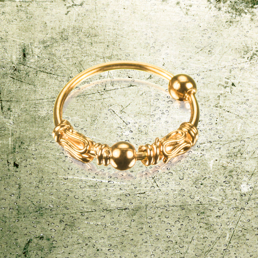 Eleganter 925 Sterling Silber Piercing-Ring 18K Vergoldet – Vielseitiger Ball Closure für Nase, Ohr | WILLYS JEWELLERY