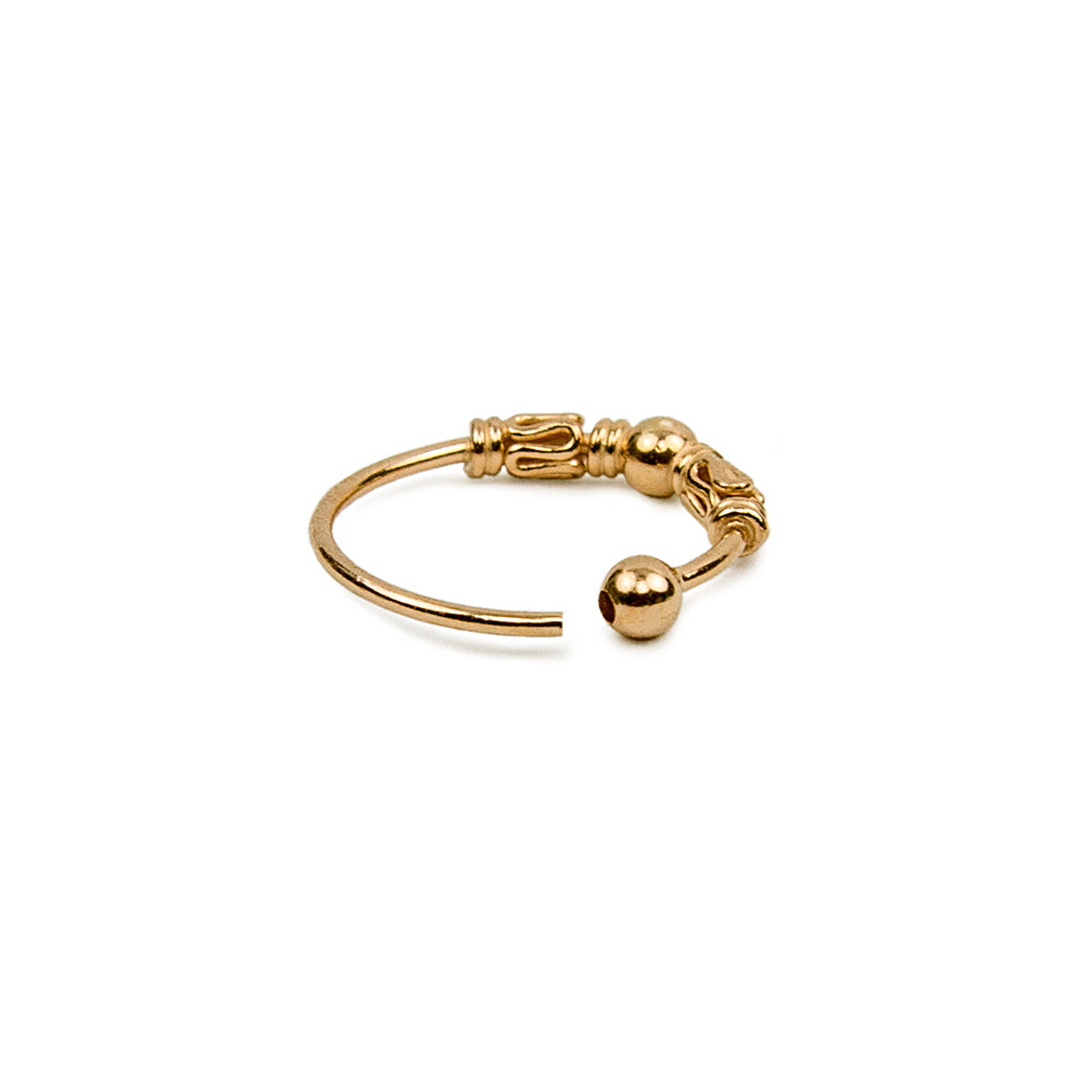 Eleganter 925 Sterling Silber Piercing-Ring 18K Vergoldet – Vielseitiger Ball Closure für Nase, Ohr | WILLYS JEWELLERY