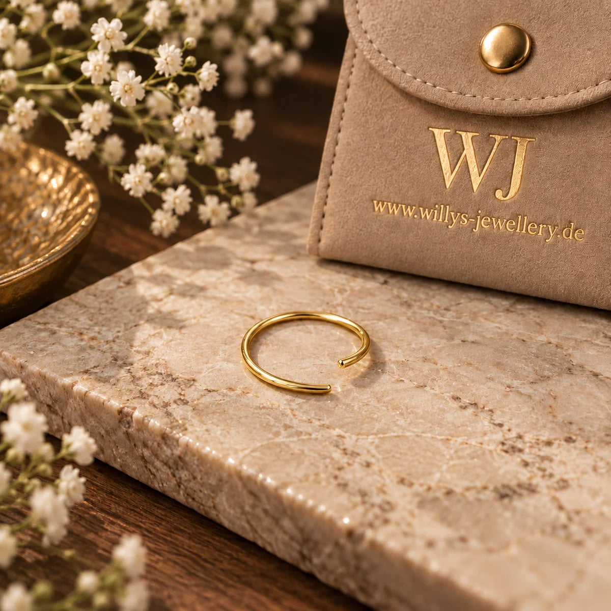 925 Sterling Silber Piercing Ring 18K vergoldet – filigran, wasserfest & vielseitig für Nase, Lippe | WILLYS JEWELLERY