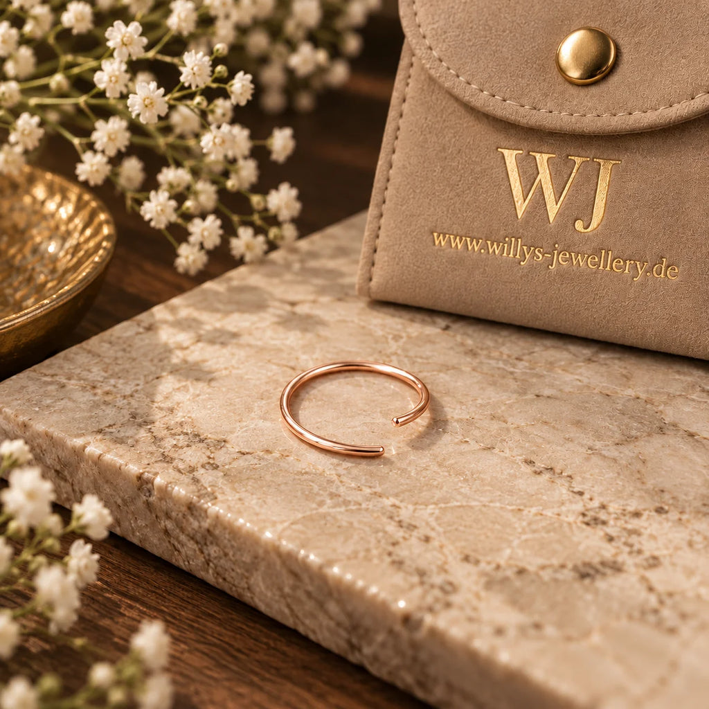 Eleganter Piercing-Ring 925 Sterling Silber – 18K Vergoldet, Dünn, Flexibel & Hautfreundlich | WILLYS JEWELLERY