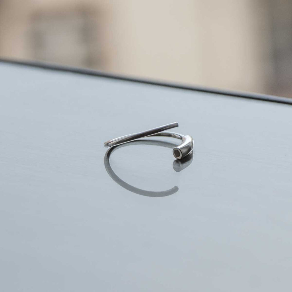Piercing-Ring 925 Silber – Dünner Hoop für Ohr, Nase & Lippe mit Tunnelverschluss