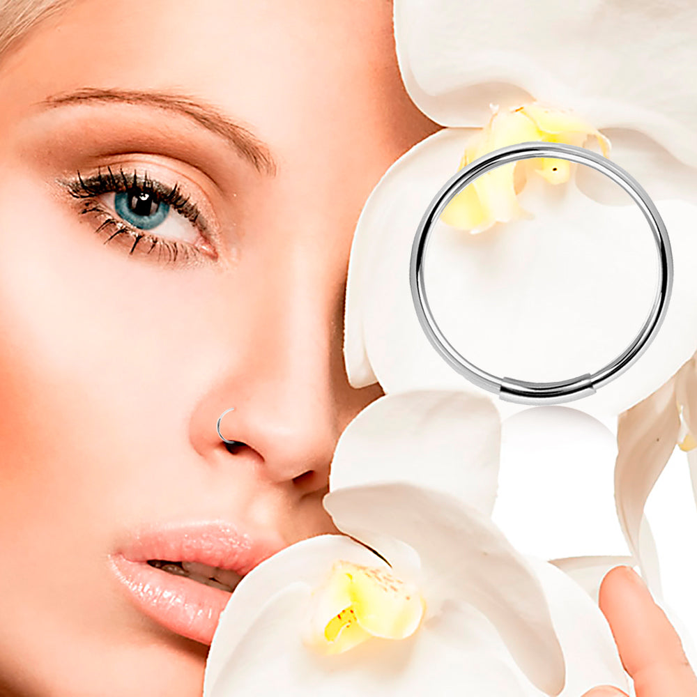 Piercing-Ring 925 Silber – Dünner Hoop für Ohr, Nase & Lippe mit Tunnelverschluss