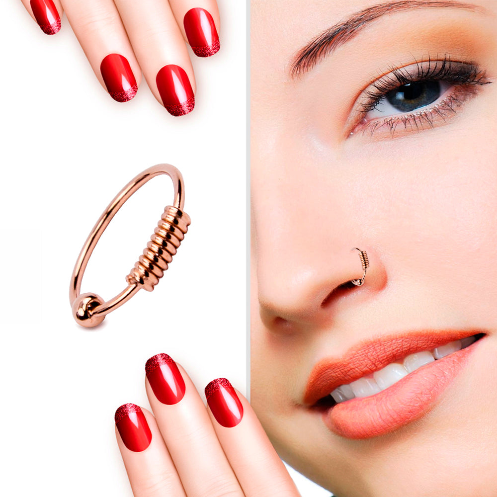 Eleganter Piercing-Ring aus 925 Sterling Silber – Nasen-, Lippen- & Ohrpiercing, 18K vergoldet