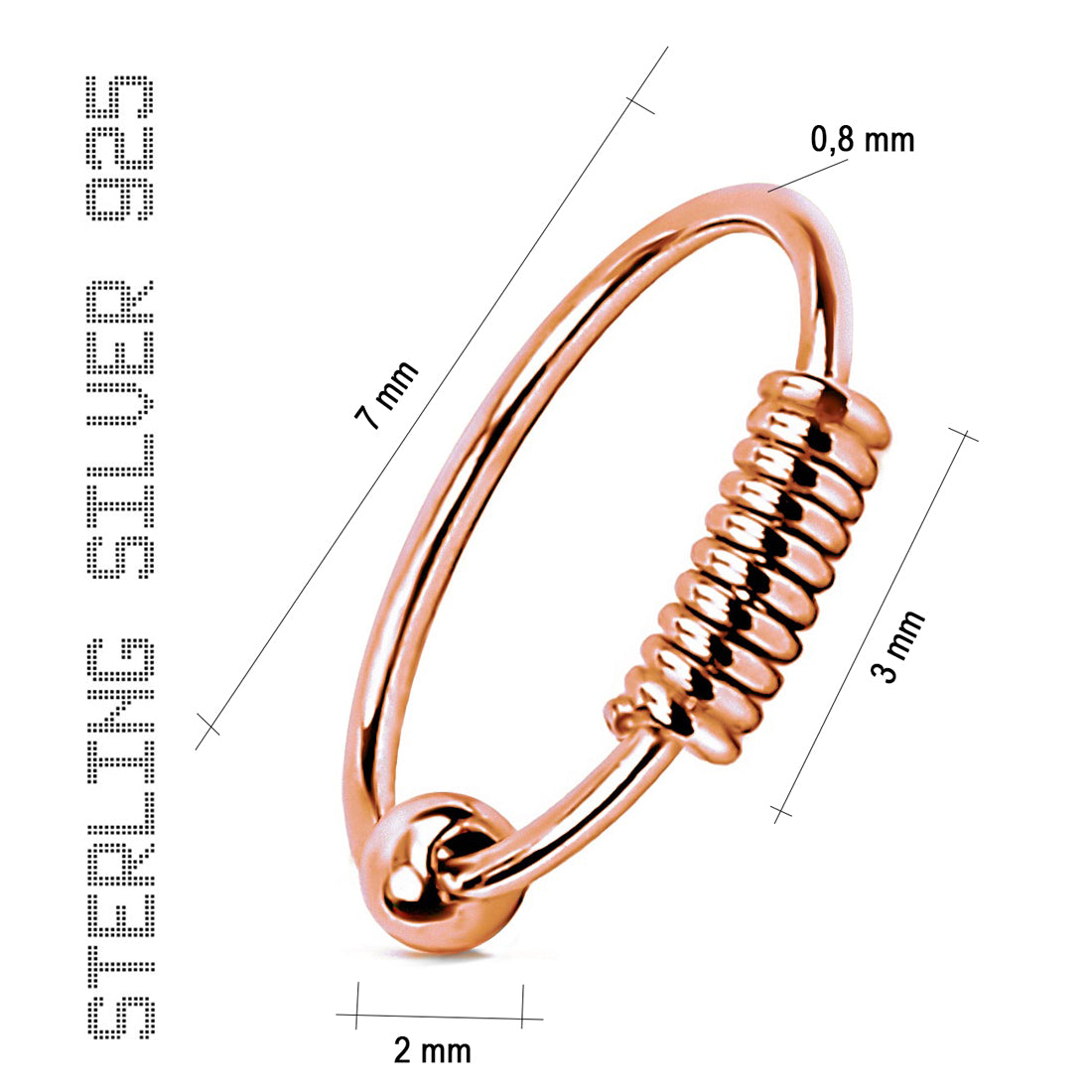 Eleganter Piercing-Ring aus 925 Sterling Silber – Nasen-, Lippen- & Ohrpiercing, 18K vergoldet