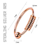 Eleganter Piercing-Ring aus 925 Sterling Silber – Nasen-, Lippen- & Ohrpiercing, 18K vergoldet