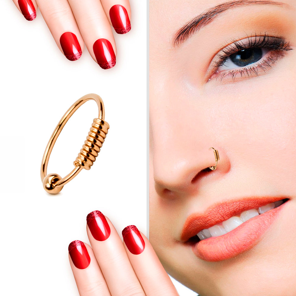 Eleganter Piercing-Ring aus 925 Sterling Silber vergoldet – Vielseitiger Ball Closure Schmuck