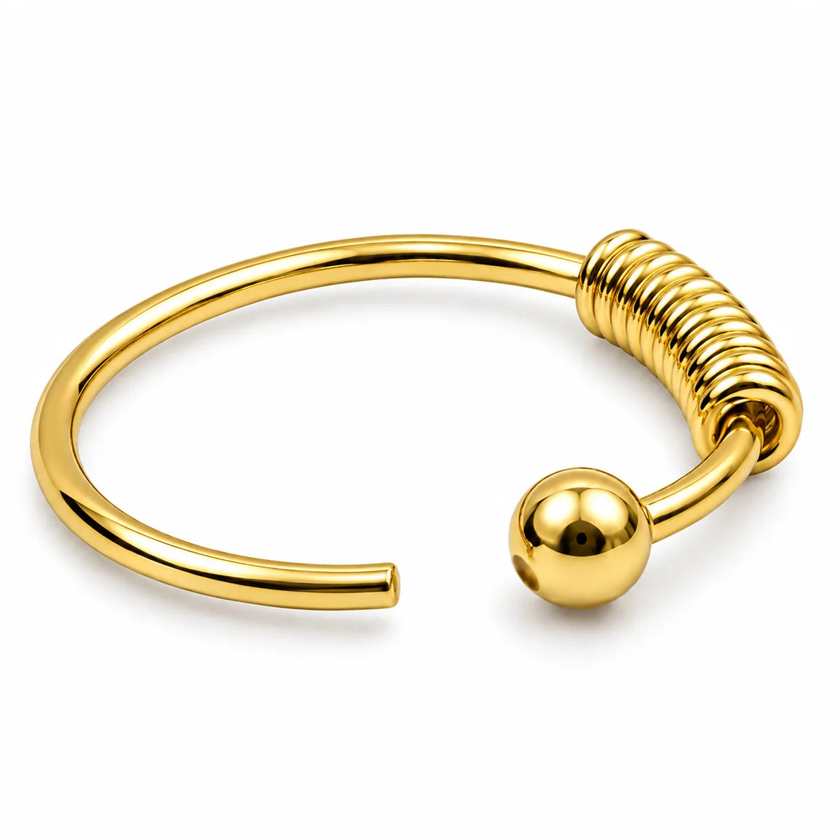 Eleganter Piercing-Ring aus 925 Sterling Silber vergoldet – Vielseitiger Ball Closure Schmuck