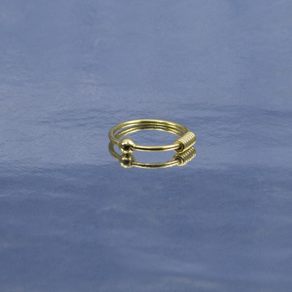Eleganter Piercing-Ring aus 925 Sterling Silber vergoldet – Vielseitiger Ball Closure Schmuck