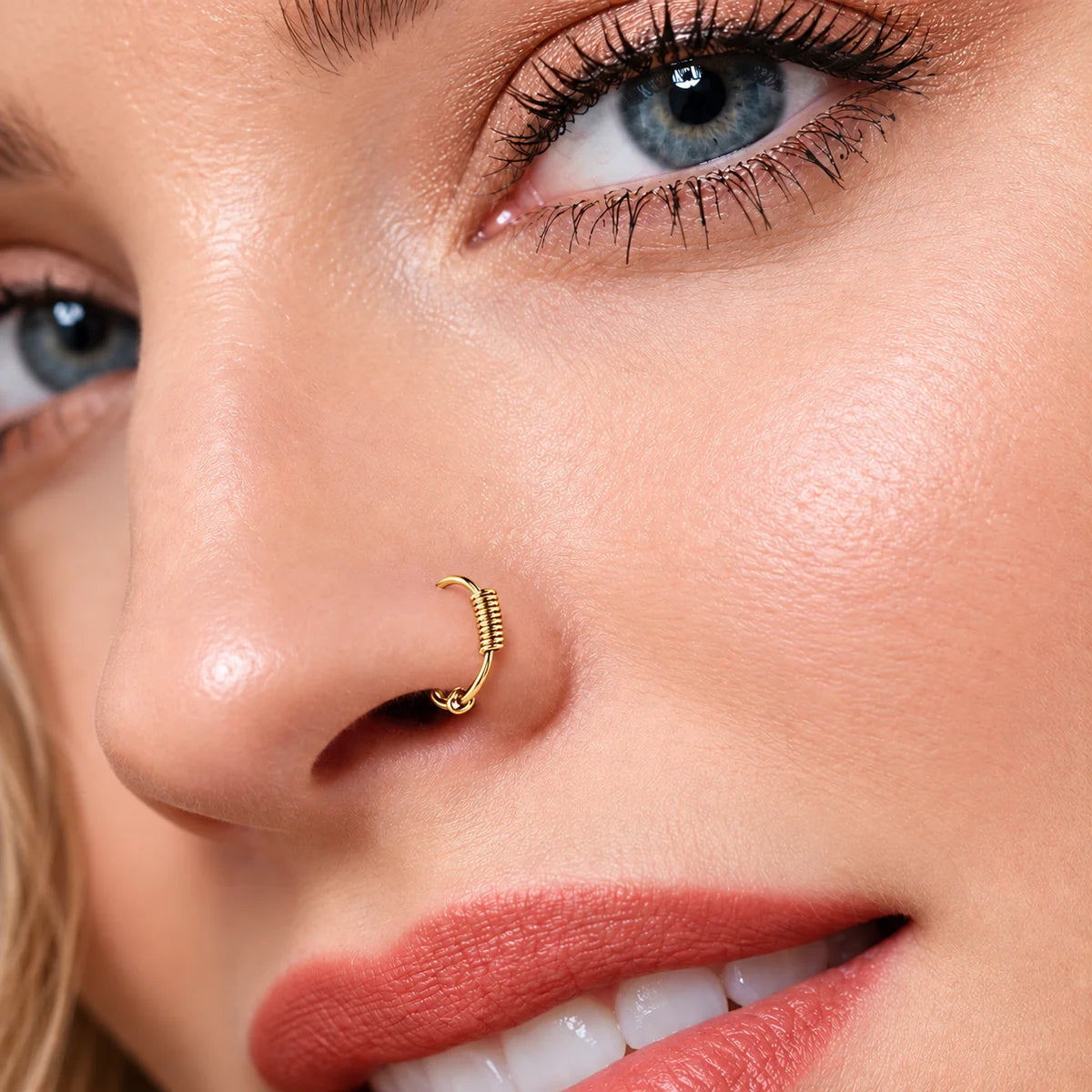 Eleganter Piercing-Ring aus 925 Sterling Silber vergoldet – Vielseitiger Ball Closure Schmuck