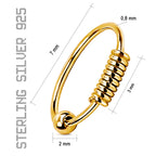 Eleganter Piercing-Ring aus 925 Sterling Silber vergoldet – Vielseitiger Ball Closure Schmuck