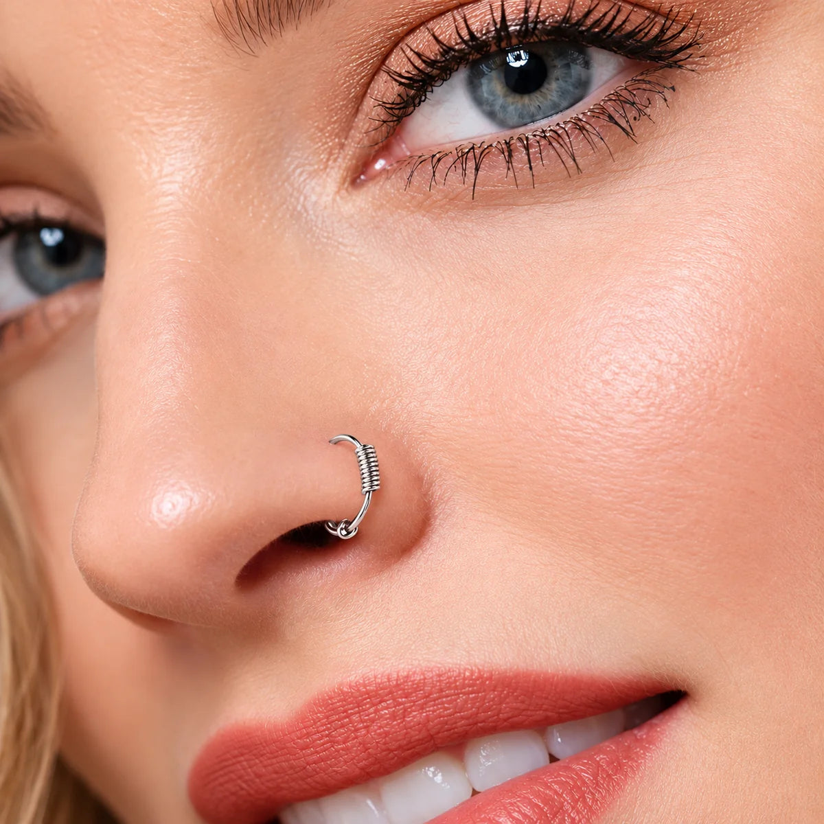Eleganter Piercing-Ring aus 925 Sterling Silber – vielseitig tragbar als Nasen-, Ohr- oder Lippen