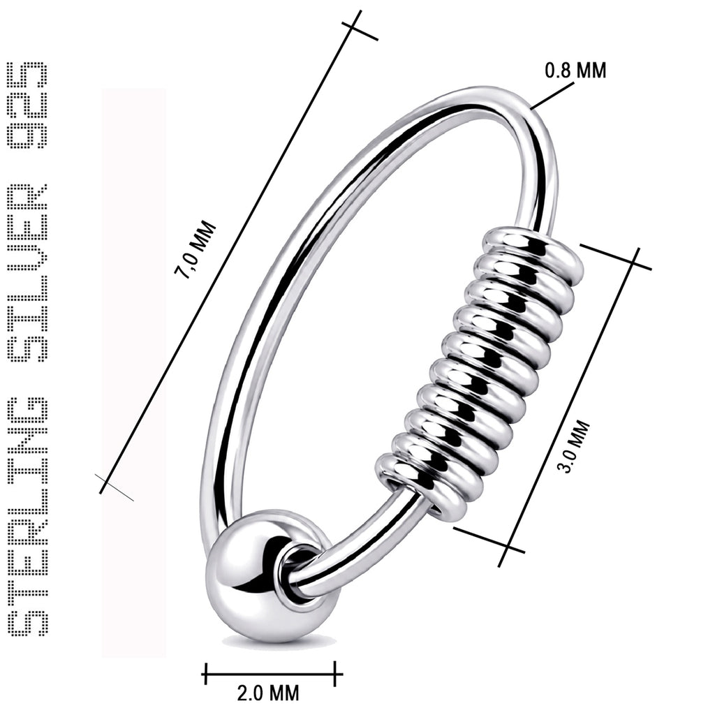 Eleganter Piercing-Ring aus 925 Sterling Silber – vielseitig tragbar als Nasen-, Ohr- oder Lippen