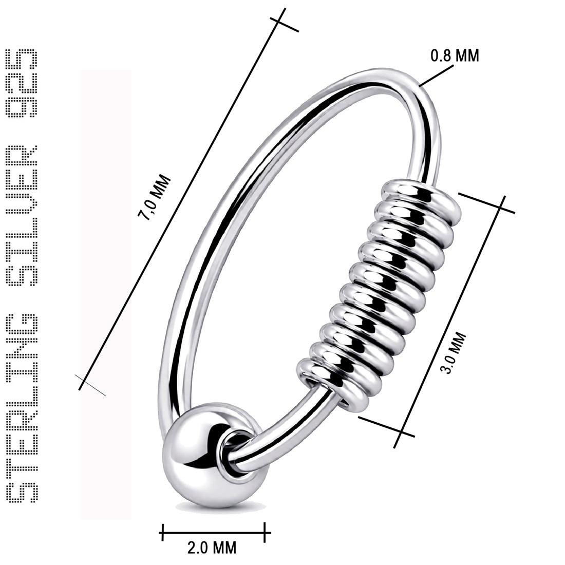 Eleganter Piercing-Ring aus 925 Sterling Silber – vielseitig tragbar als Nasen-, Ohr- oder Lippen