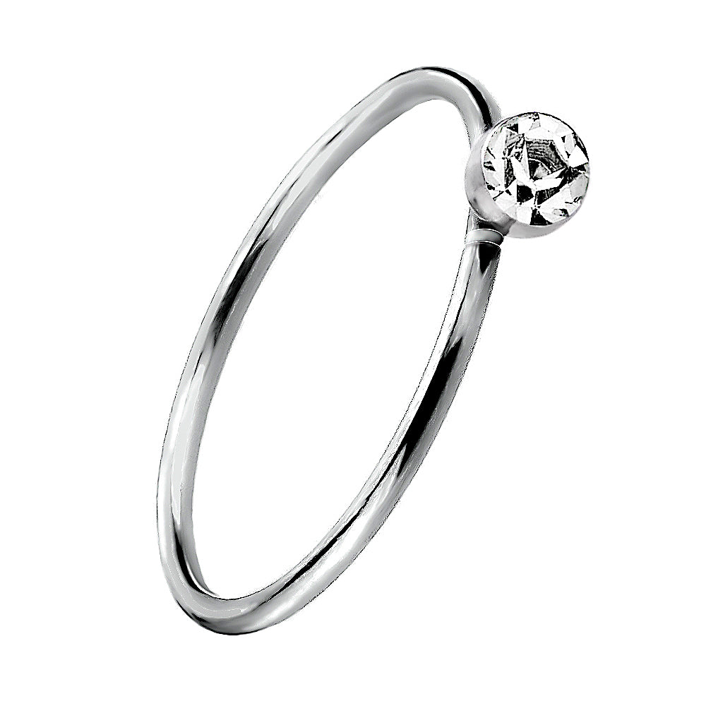 925 Silber Piercing Ring mit Zirkonia – Edler Ohr- & Nasenschmuck, wasserabweisend, poliert | WILLYS JEWELLERY