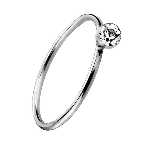 925 Silber Piercing Ring mit Zirkonia – Edler Ohr- & Nasenschmuck, wasserabweisend, poliert | WILLYS JEWELLERY