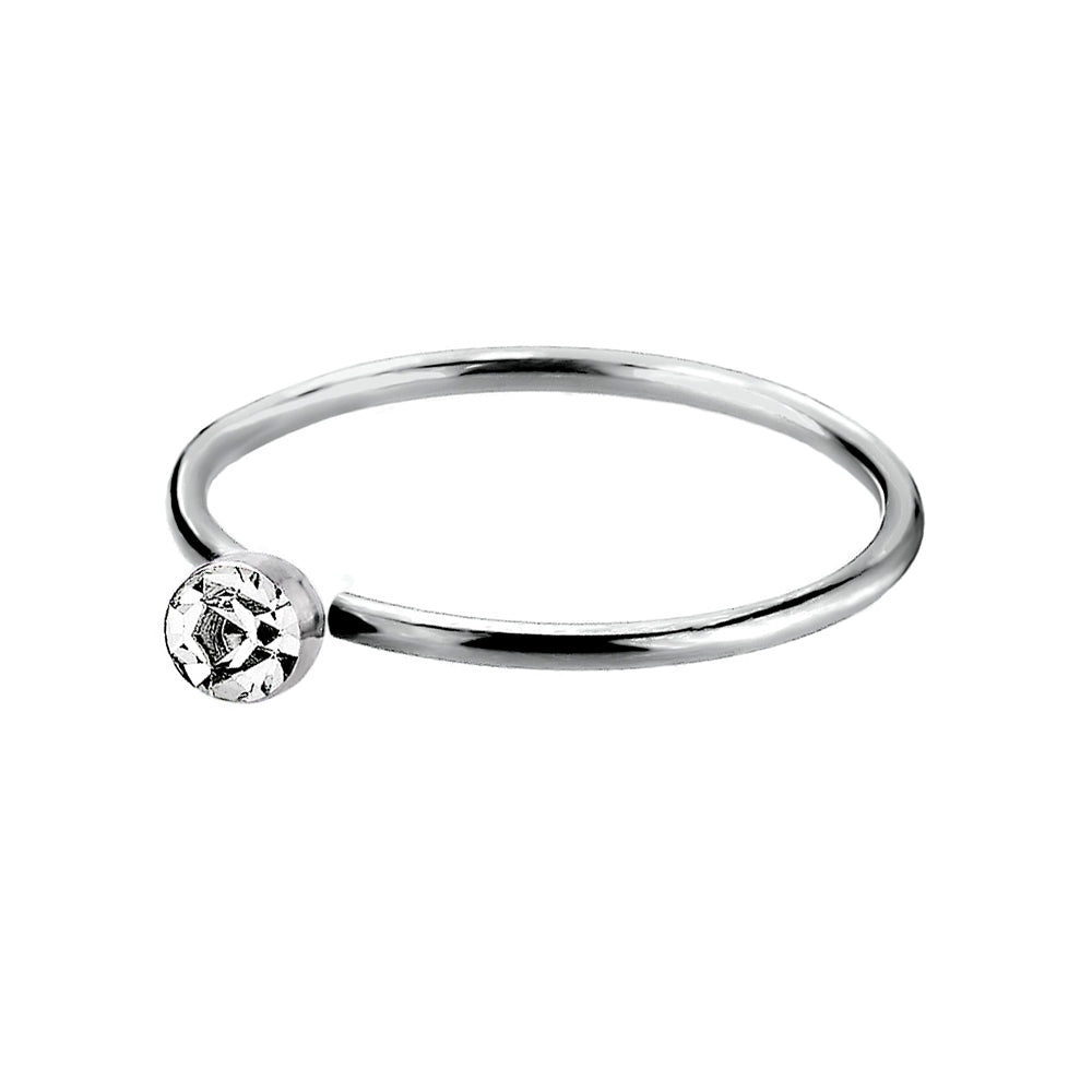 925 Silber Piercing Ring mit Zirkonia – Edler Ohr- & Nasenschmuck, wasserabweisend, poliert | WILLYS JEWELLERY
