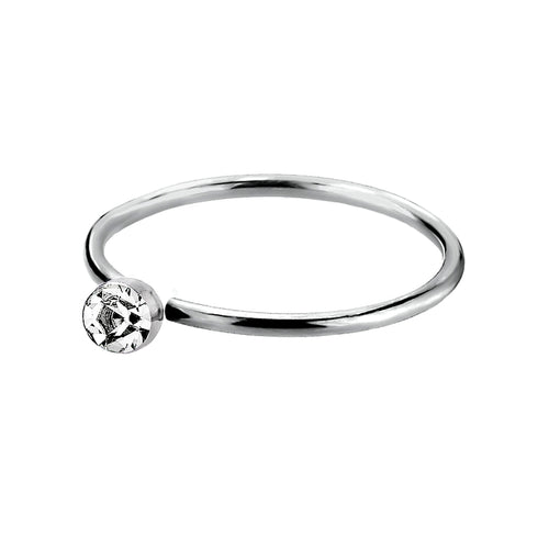 925 Silber Piercing Ring mit Zirkonia – Edler Ohr- & Nasenschmuck, wasserabweisend, poliert | WILLYS JEWELLERY