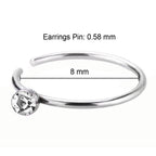 925 Silber Piercing Ring mit Zirkonia – Edler Ohr- & Nasenschmuck, wasserabweisend, poliert | WILLYS JEWELLERY