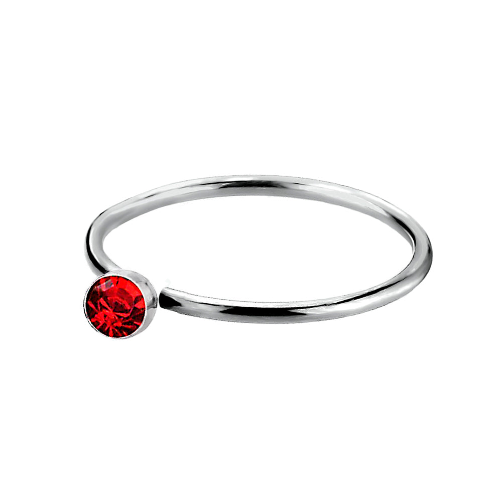 925 Silber Piercing Ring mit Zirkonia – Edler Ohr- & Nasenschmuck, wasserabweisend, poliert | WILLYS JEWELLERY