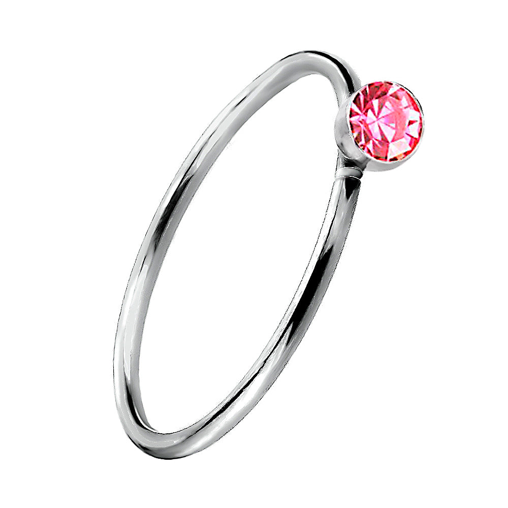 925 Silber Piercing Ring mit Zirkonia – Edler Ohr- & Nasenschmuck
