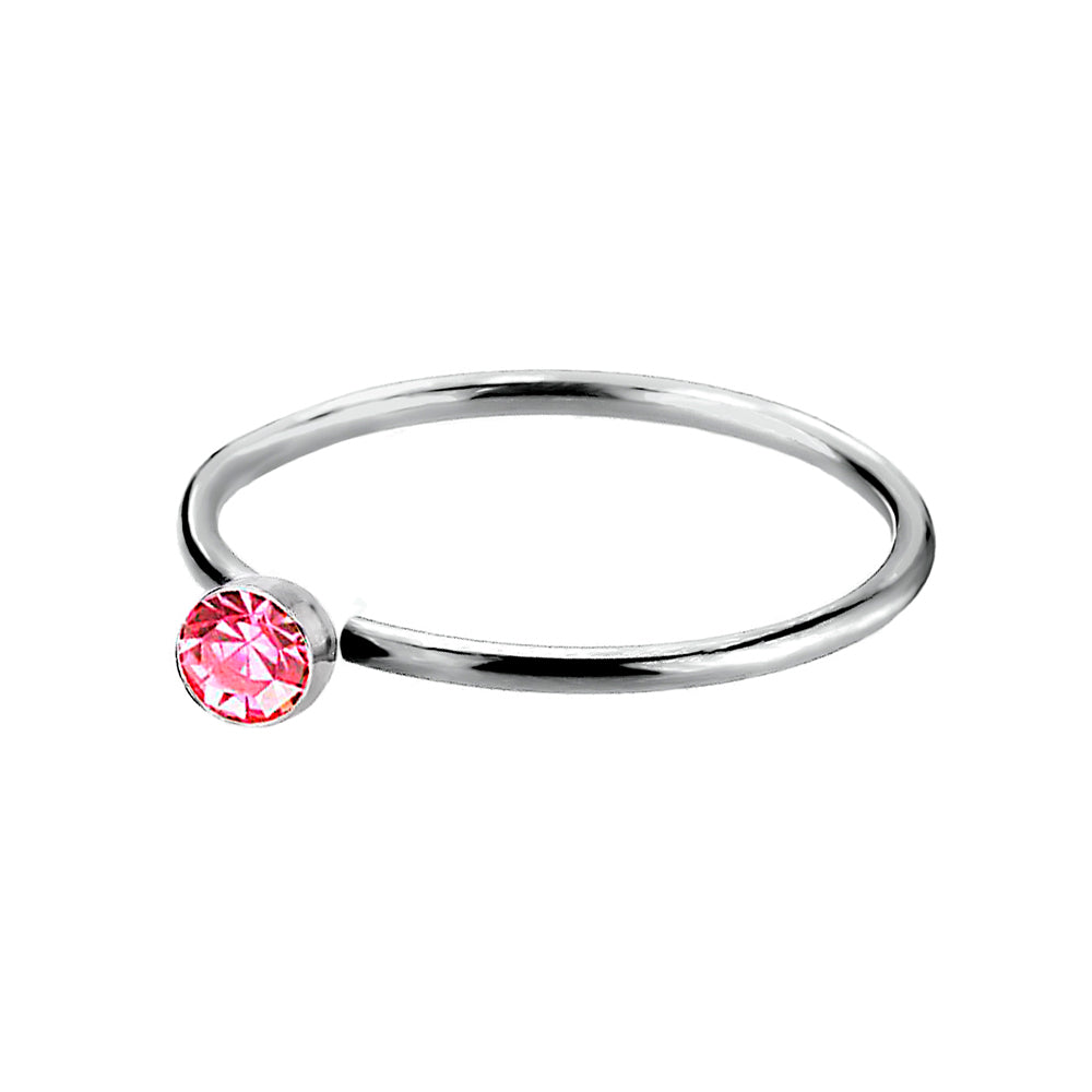 925 Silber Piercing Ring mit Zirkonia – Edler Ohr- & Nasenschmuck, wasserabweisend, poliert | WILLYS JEWELLERY