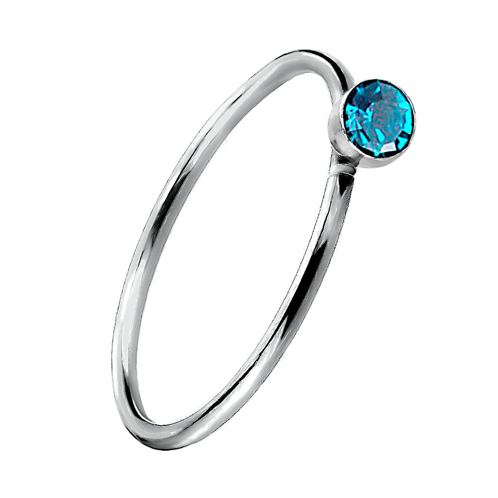 925 Silber Piercing Ring mit Zirkonia – Edler Ohr- & Nasenschmuck